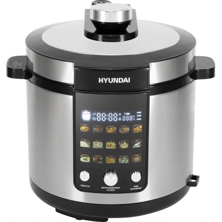 Мультиварка-скороварка Hyundai HYMC-2402  6 л.  1200 Вт  серебристый/черный