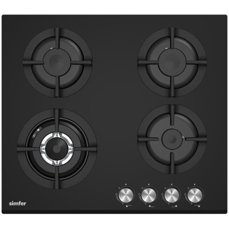 Газовая варочная панель Simfer H60N41S525  черное стекло