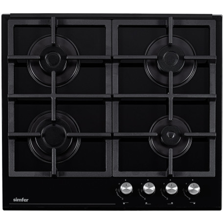 Газовая варочная панель Simfer H60H40S525  черное стекло