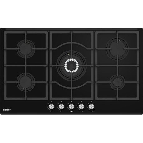 Газовая варочная панель Simfer H90H51S505 черное стекло